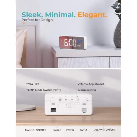 New HD LED music alarm clock,Four Levels Of Brightness Adjustment,13 Music Ringtone