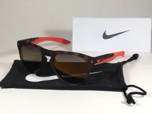 Nike Essential Navigator Sunglasses R EV1020 Tortoise Red Frame Amber Rounded Lens