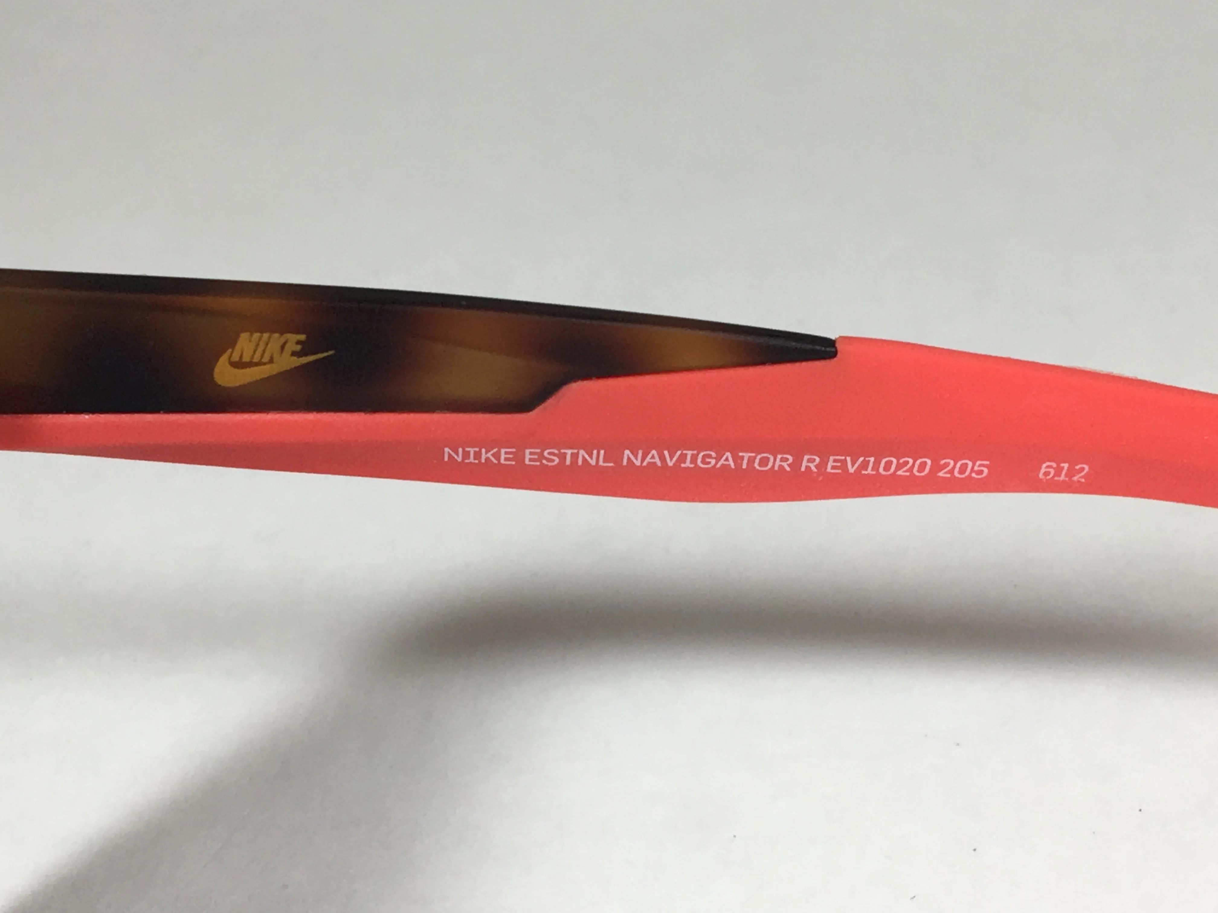 Nike Essential Navigator Sunglasses R EV1020 Tortoise Red Frame Amber Rounded Lens