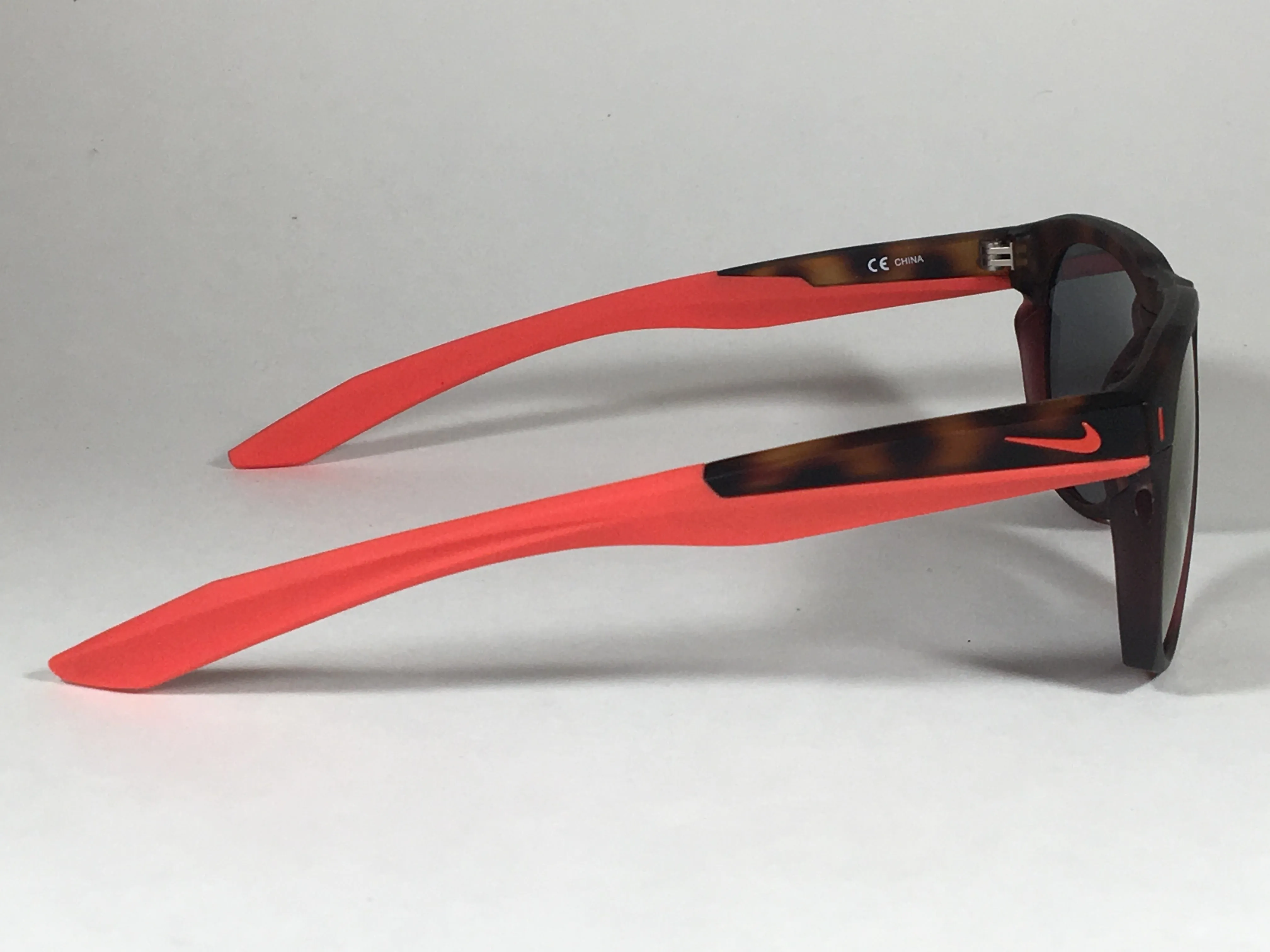 Nike Essential Navigator Sunglasses R EV1020 Tortoise Red Frame Amber Rounded Lens