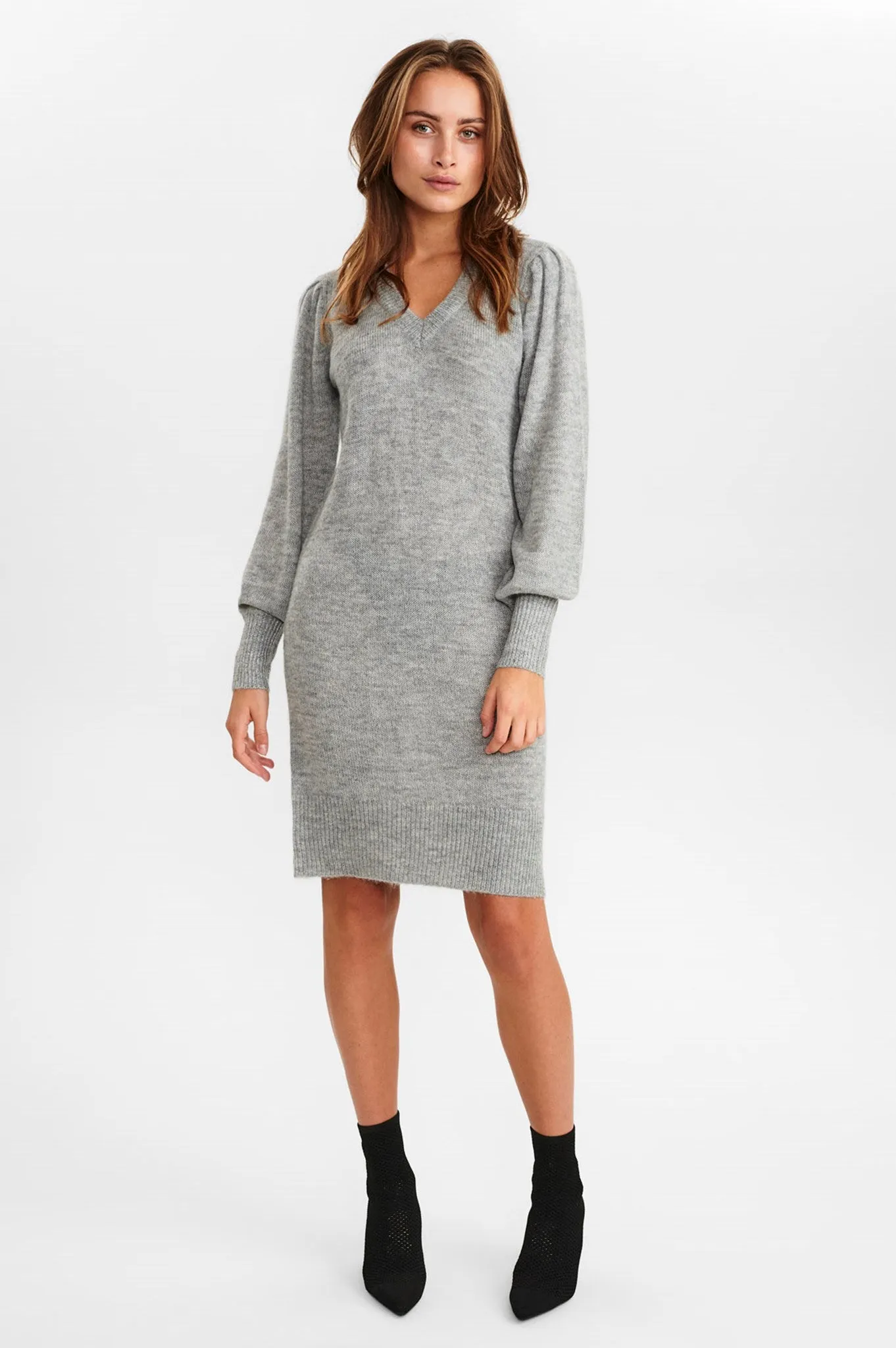 NUCHANEY DRESS - Light grey mel