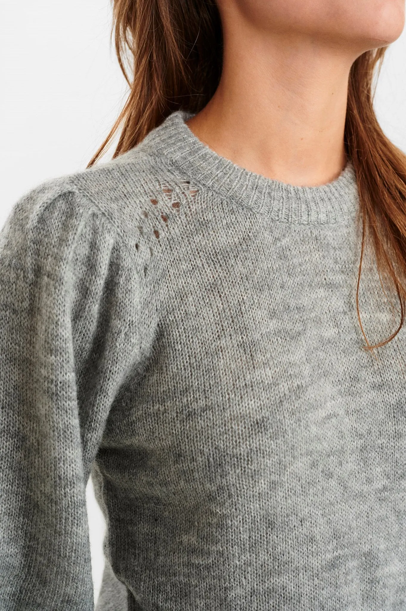NUCHANEY PULLOVER - Light grey mel