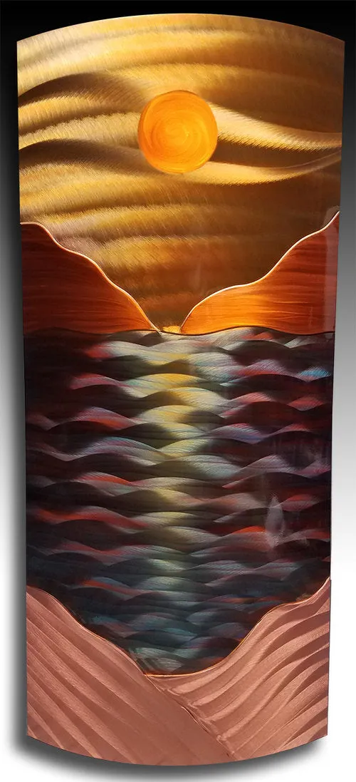 Ocean Horizon II Copper Wall Sculpture
