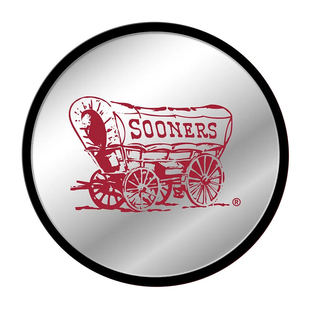 Oklahoma Sooners: Wagon - Modern Disc Mirrored Wall Sign