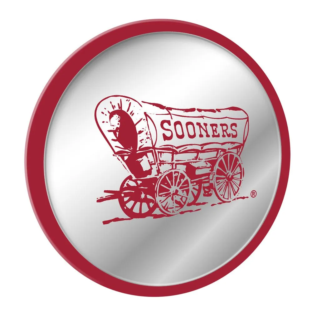 Oklahoma Sooners: Wagon - Modern Disc Mirrored Wall Sign