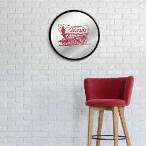 Oklahoma Sooners: Wagon - Modern Disc Mirrored Wall Sign