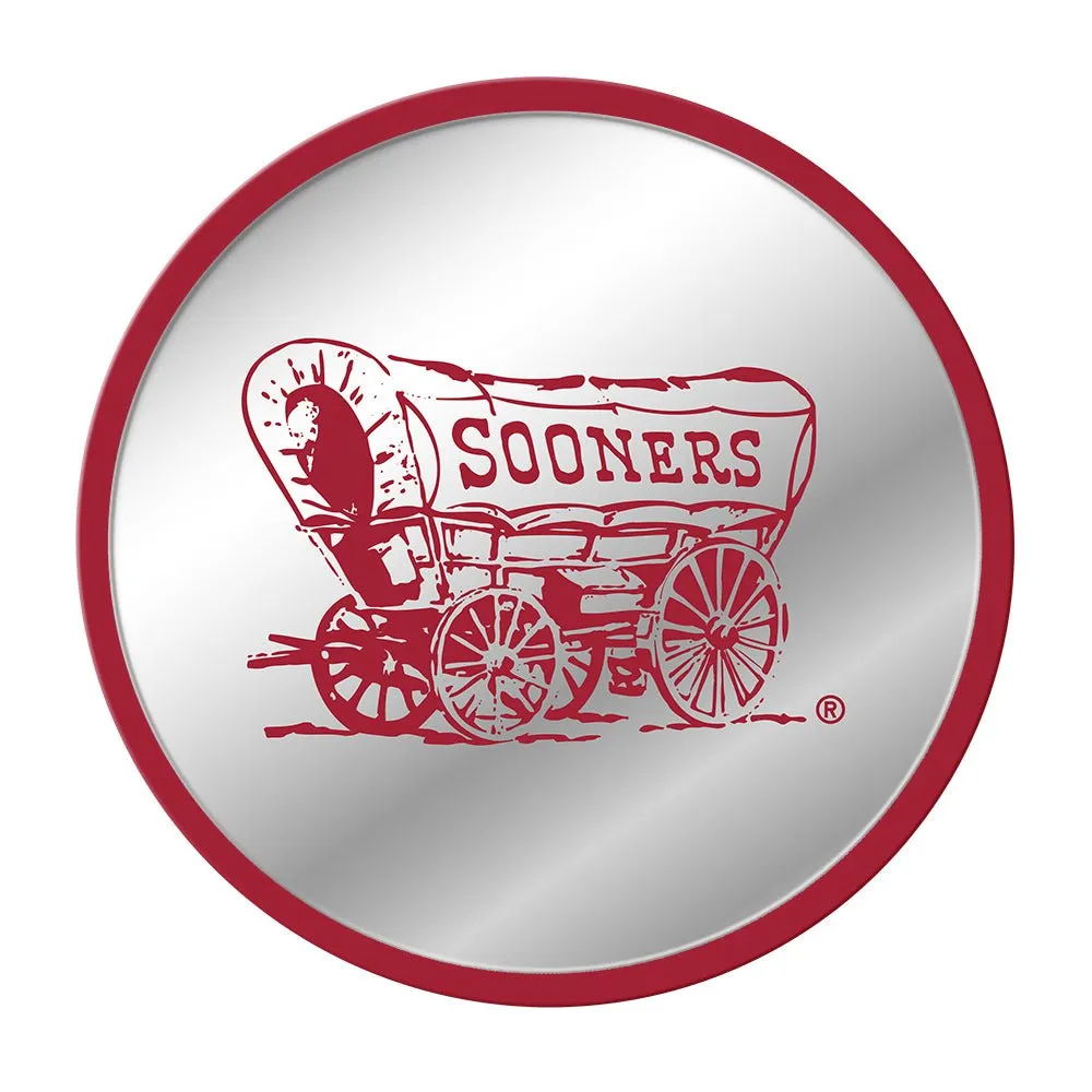 Oklahoma Sooners: Wagon - Modern Disc Mirrored Wall Sign