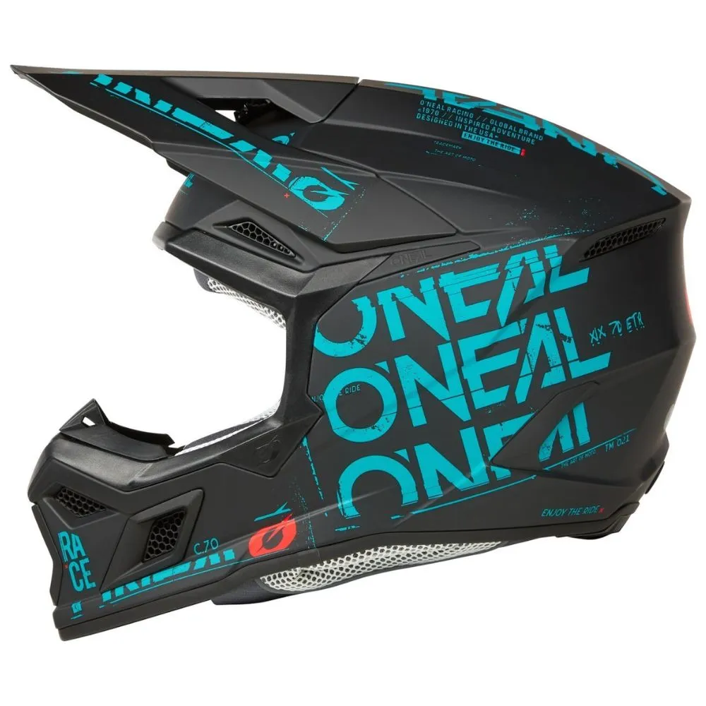O'Neal 3S V.25 Static Black/Teal Helmet