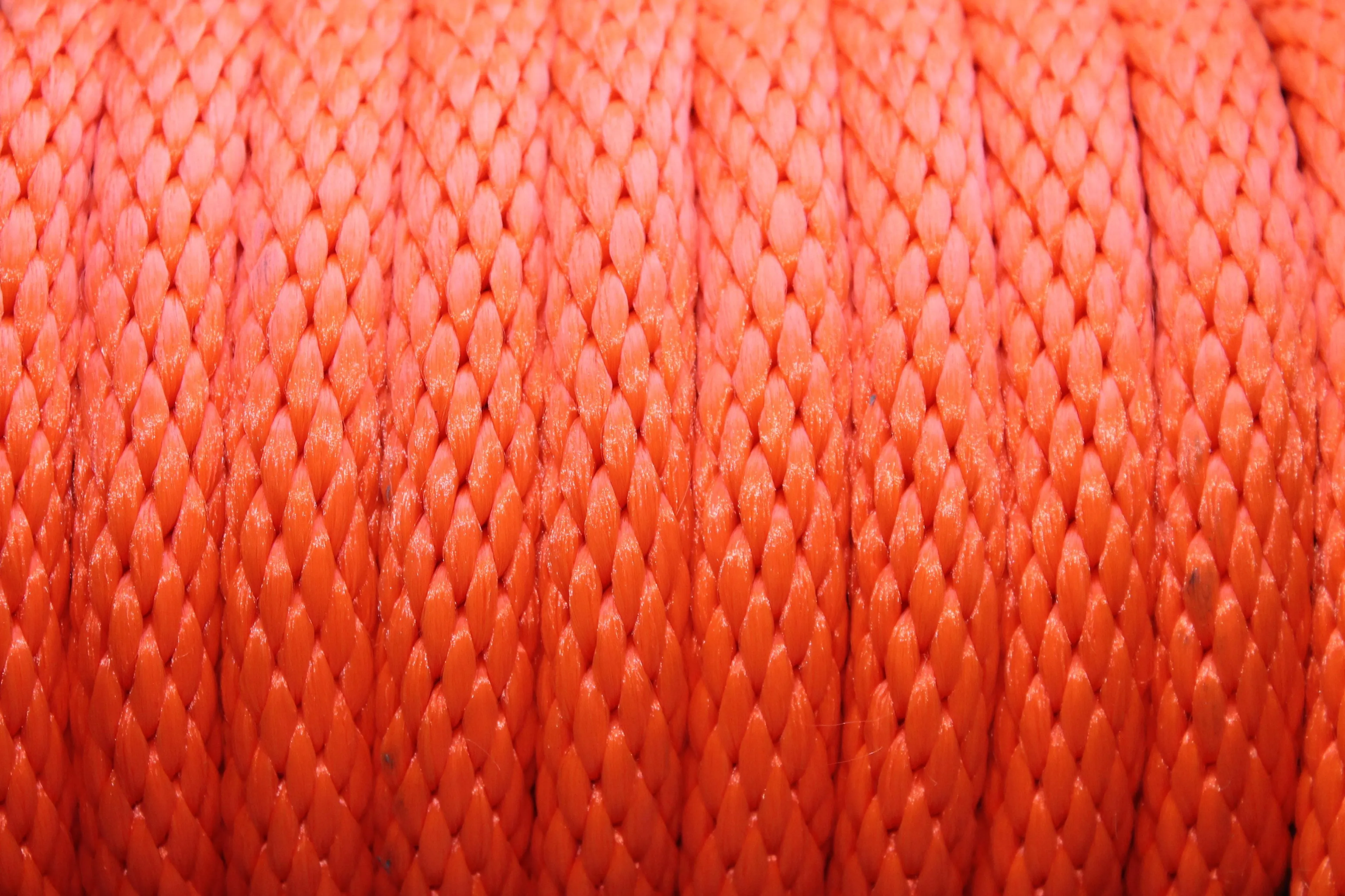 Orange Solid Braided Multifilament Polypropylene Rope