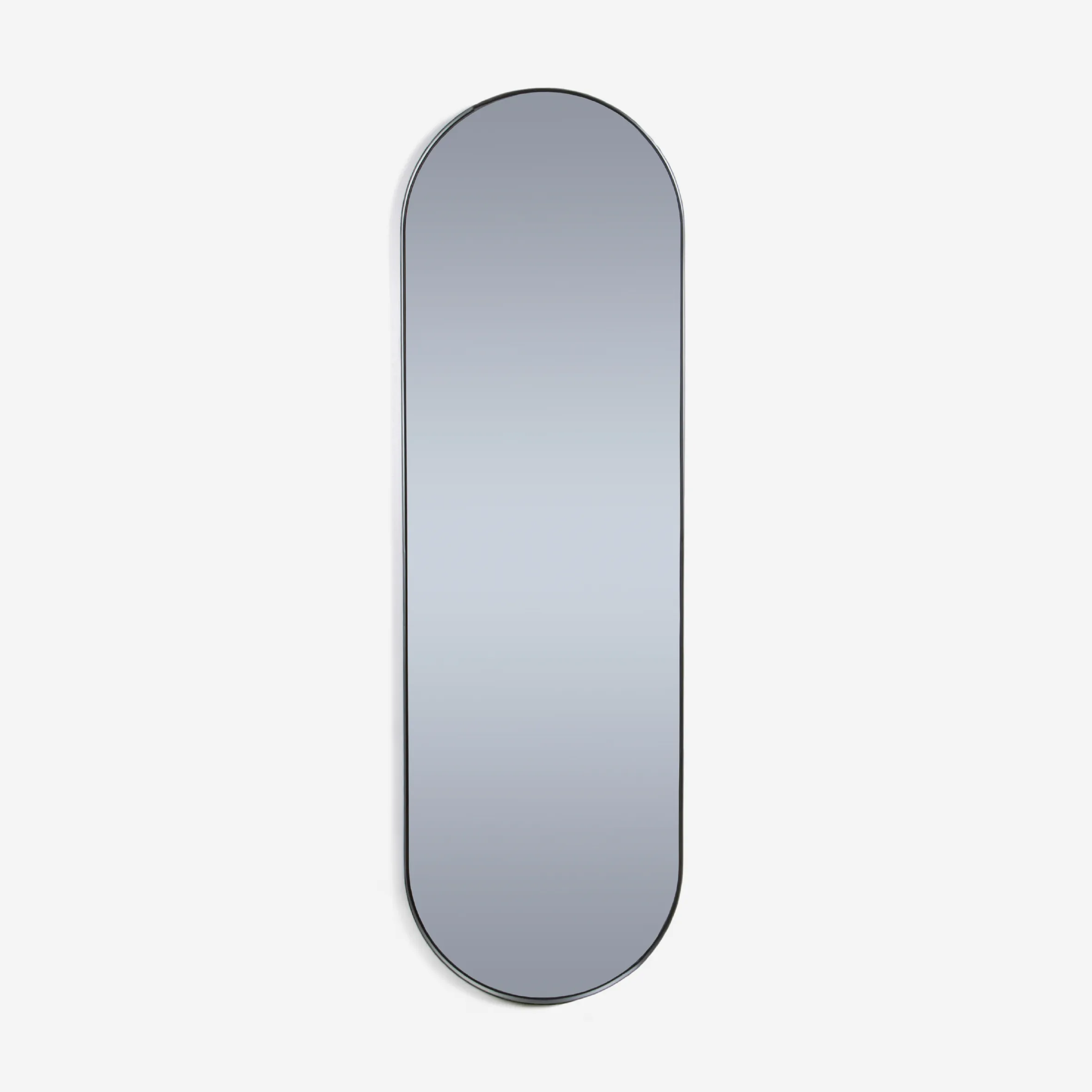 Oversized Deep Frame Pill Mirror - Smoke