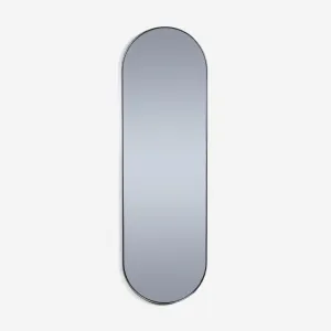Oversized Deep Frame Pill Mirror - Smoke