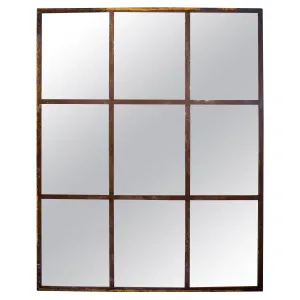 Oversized Vintage 1930s French Industrial Mirrors Made from Converted Windows