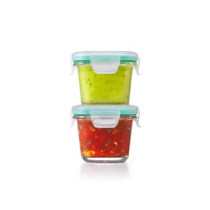 OXO Good Grips Smart Seal Container 4 Piece Mini Square Glass Set
