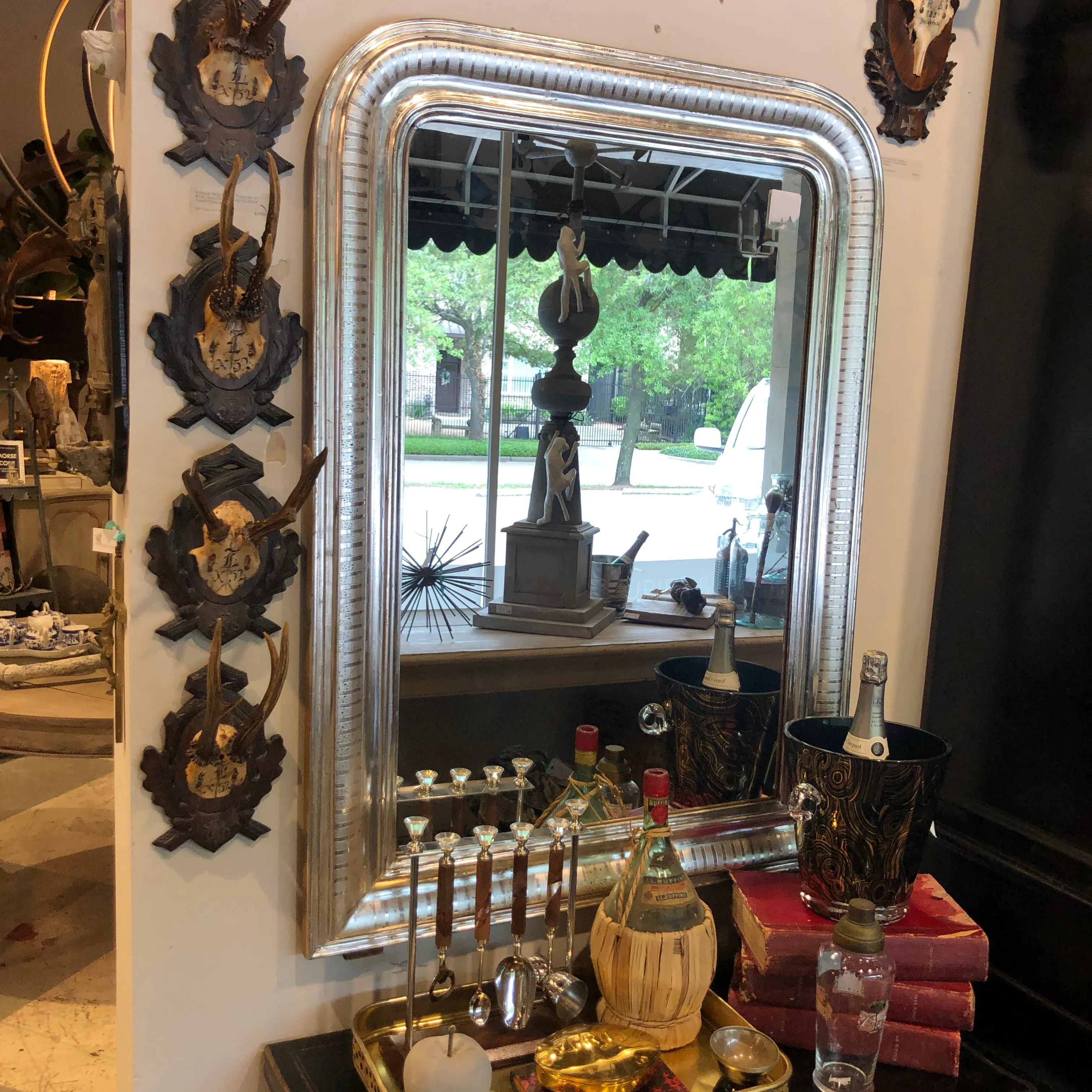 Pair of Antique French Silver Gilt Louis Philippe Mirrors
