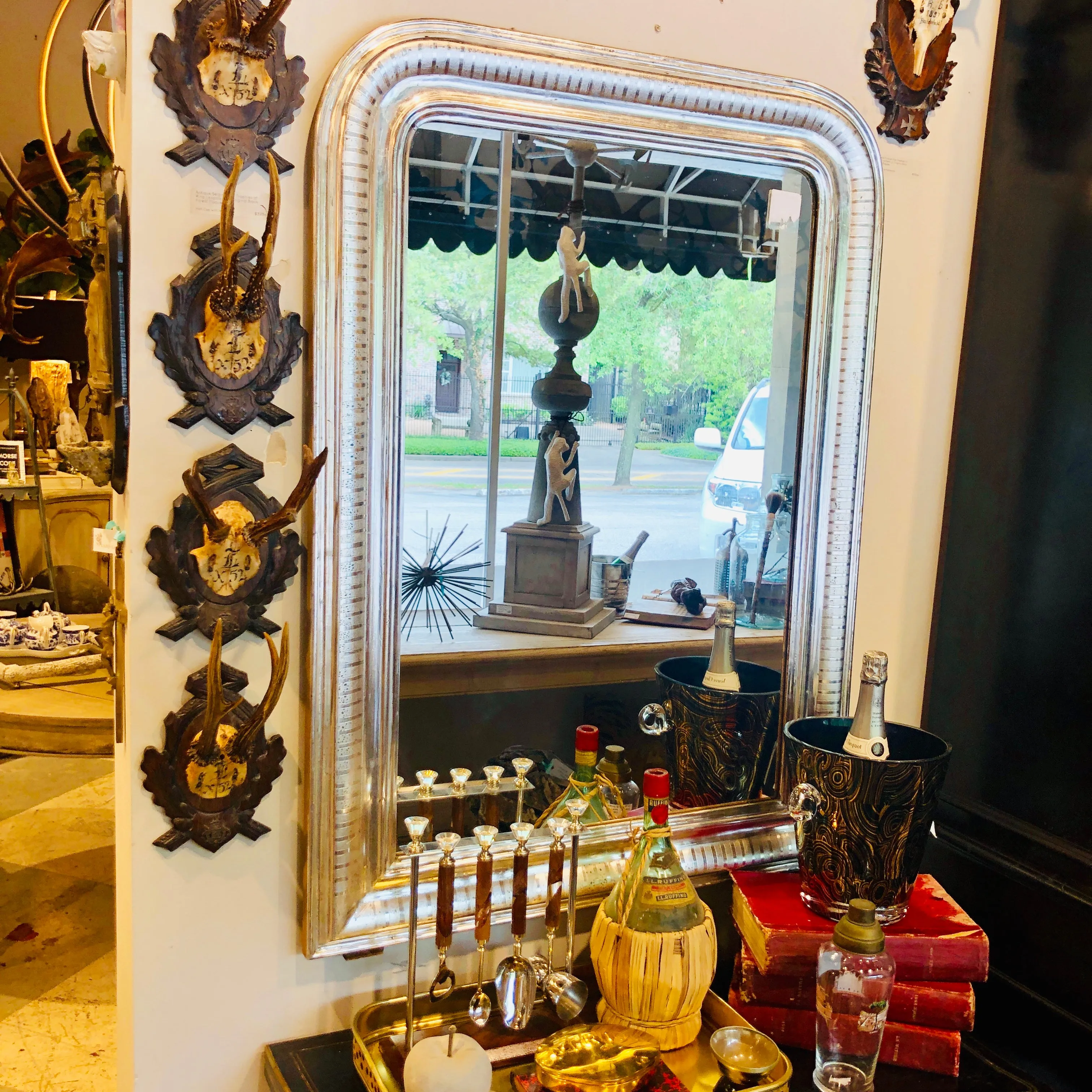 Pair of Antique French Silver Gilt Louis Philippe Mirrors