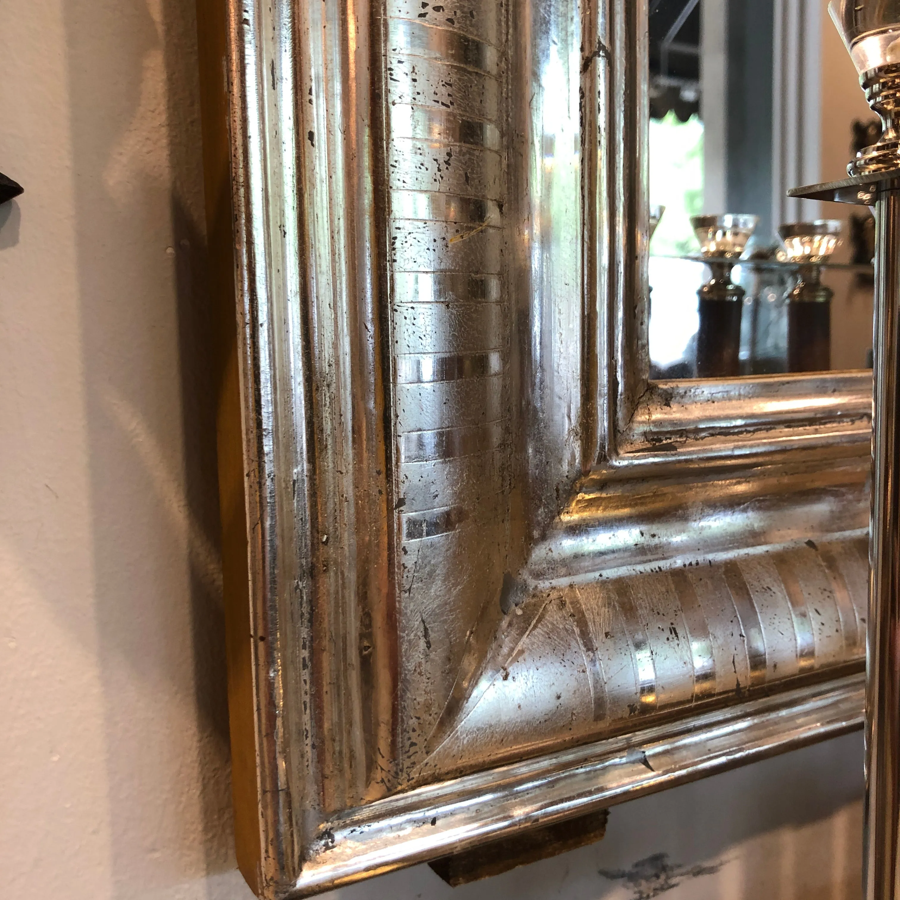 Pair of Antique French Silver Gilt Louis Philippe Mirrors