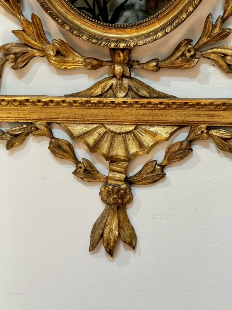 Pair of George III girandole mirrors with eglomise birds - sconces