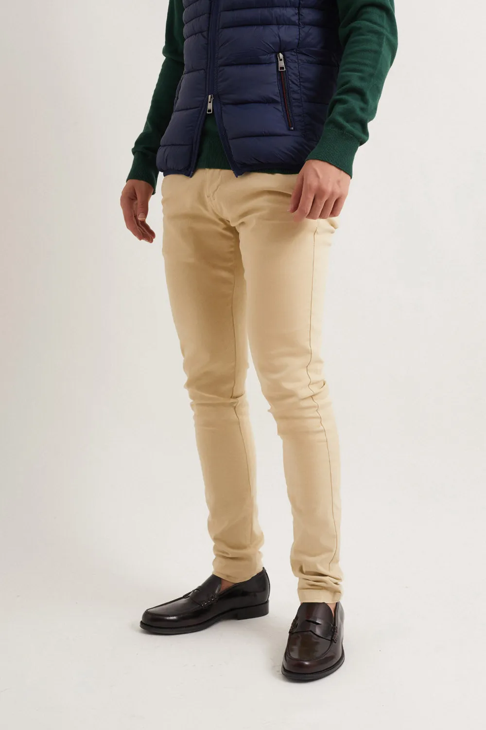 Pantalón Chino Slim Beige