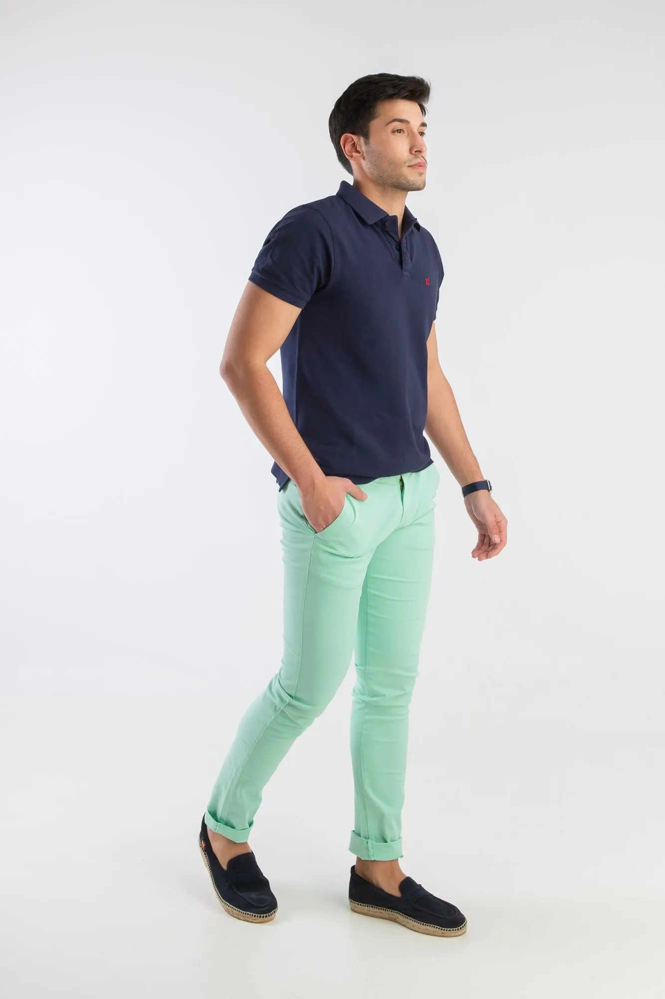 Pantalón Chino Slim Verde