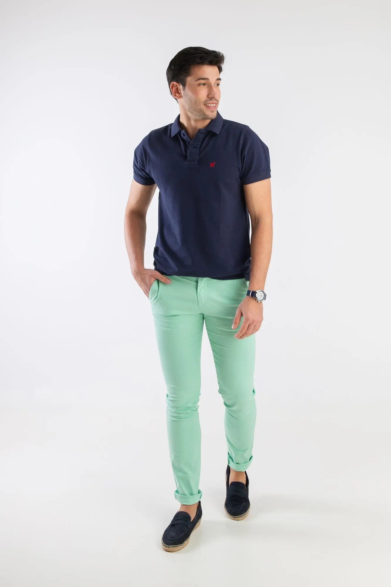 Pantalón Chino Slim Verde