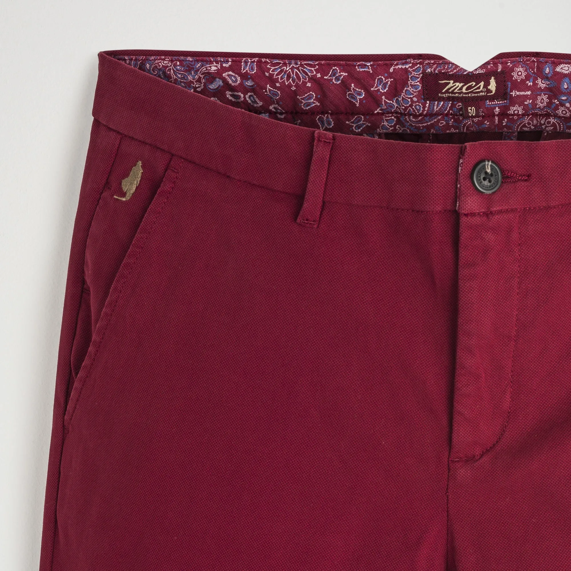 Pantaloni Chino Dobby Slim