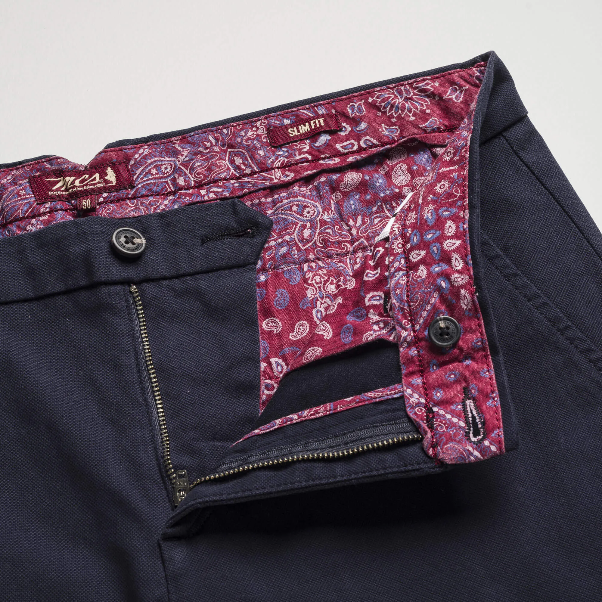 Pantaloni Chino Dobby Slim