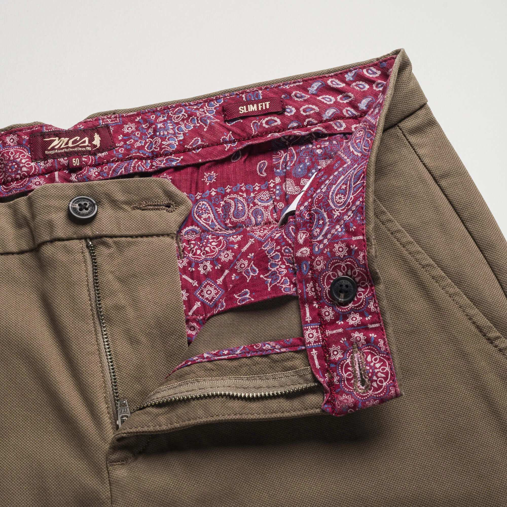 Pantaloni Chino Dobby Slim