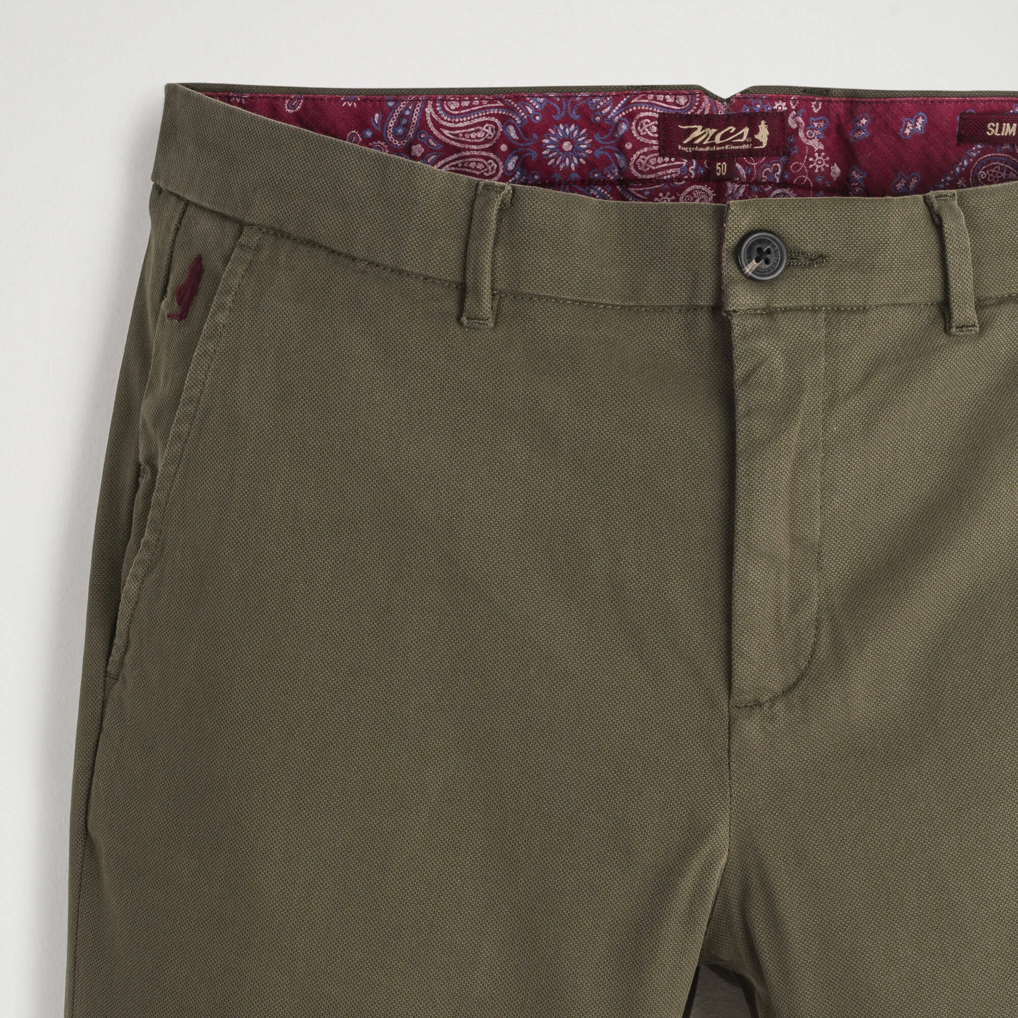 Pantaloni Chino Dobby Slim