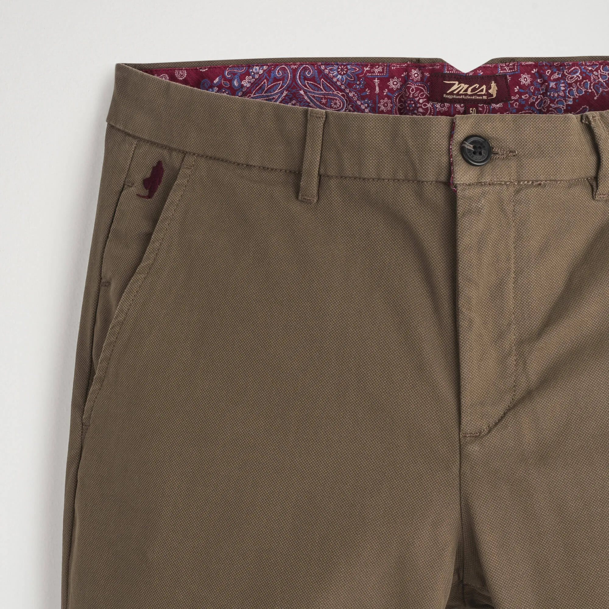 Pantaloni Chino Dobby Slim
