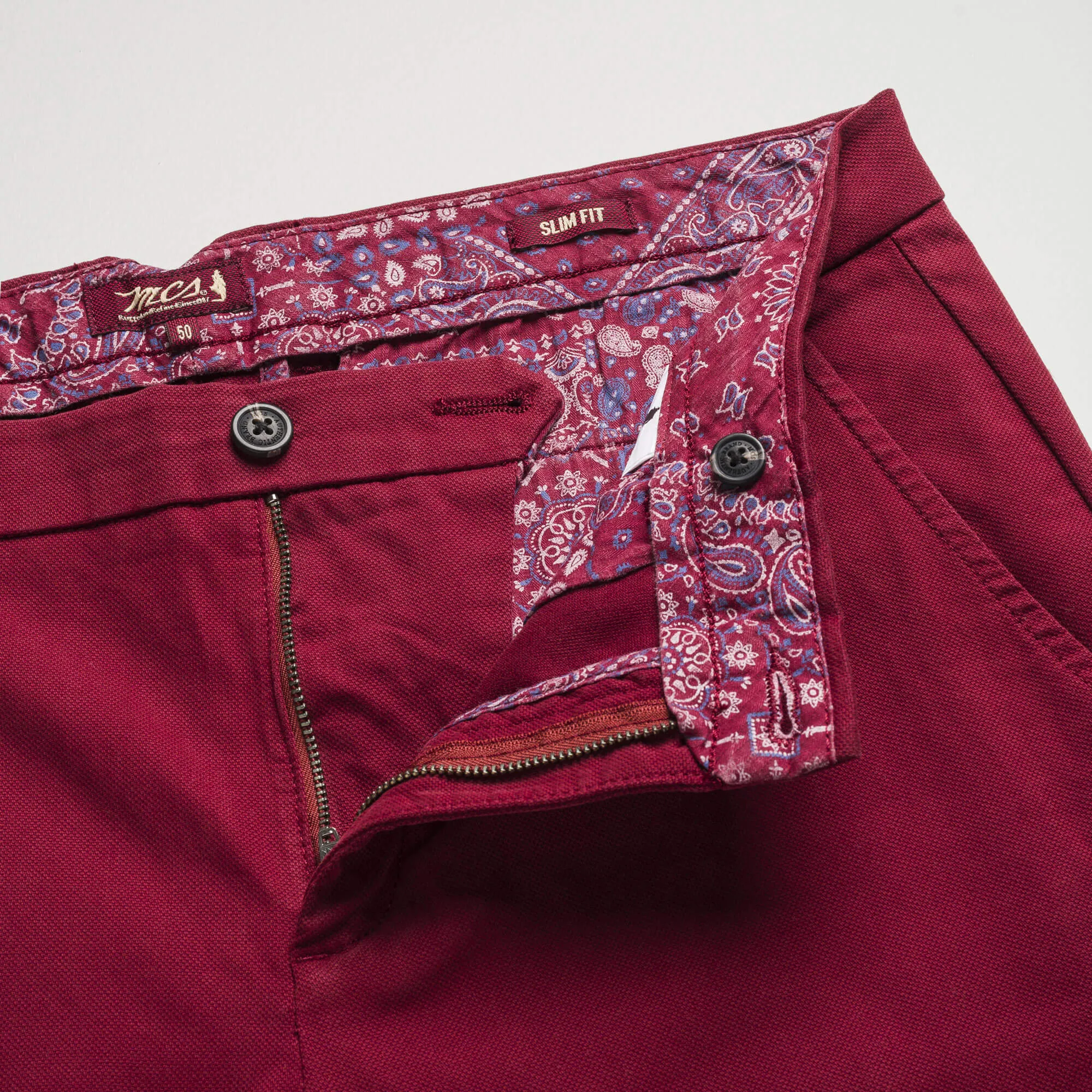 Pantaloni Chino Dobby Slim