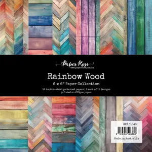Paper Rose Studio - Rainbow Wood - 6x6 Paper Collection