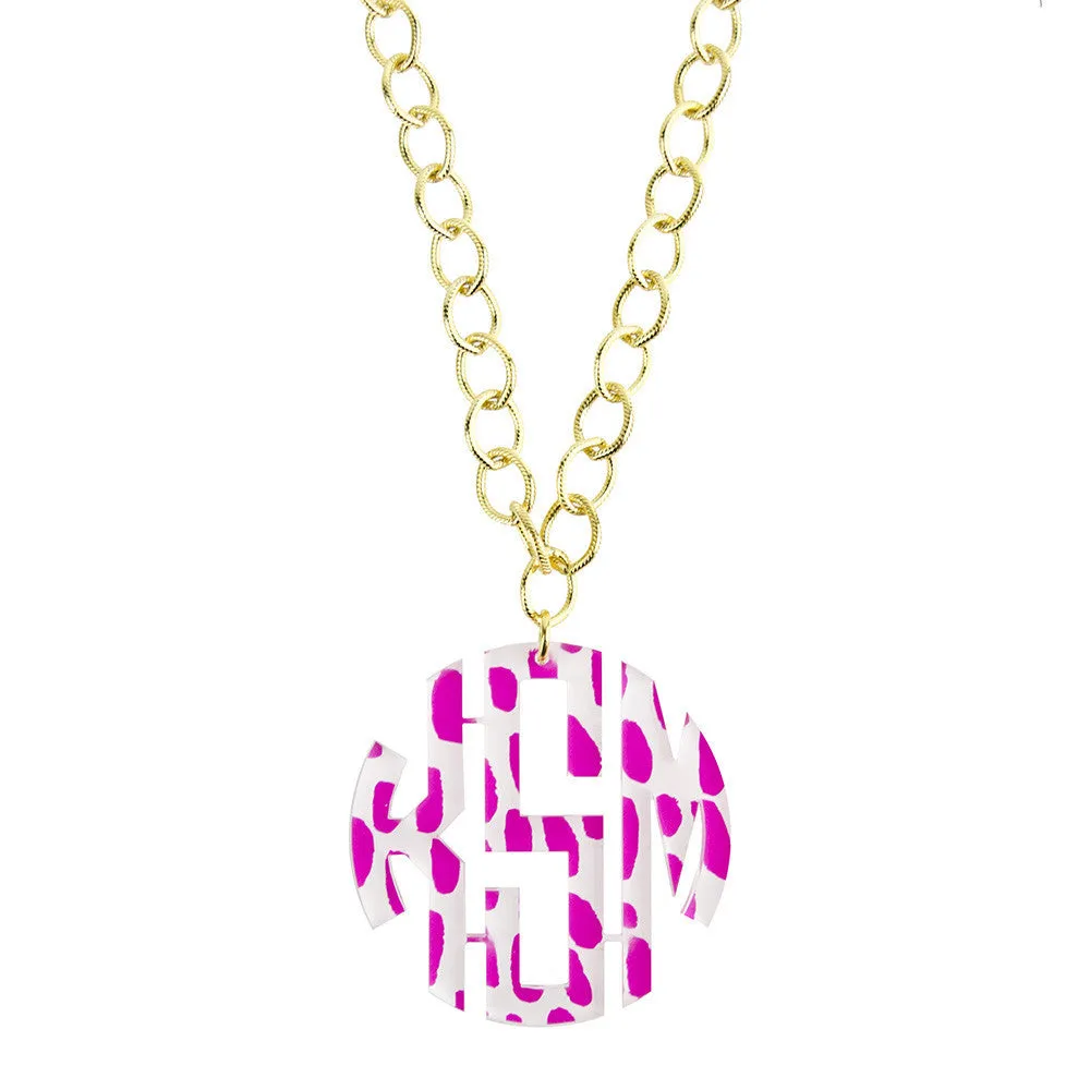 Patterned Block Monogram on Greenwich Chain (WS)
