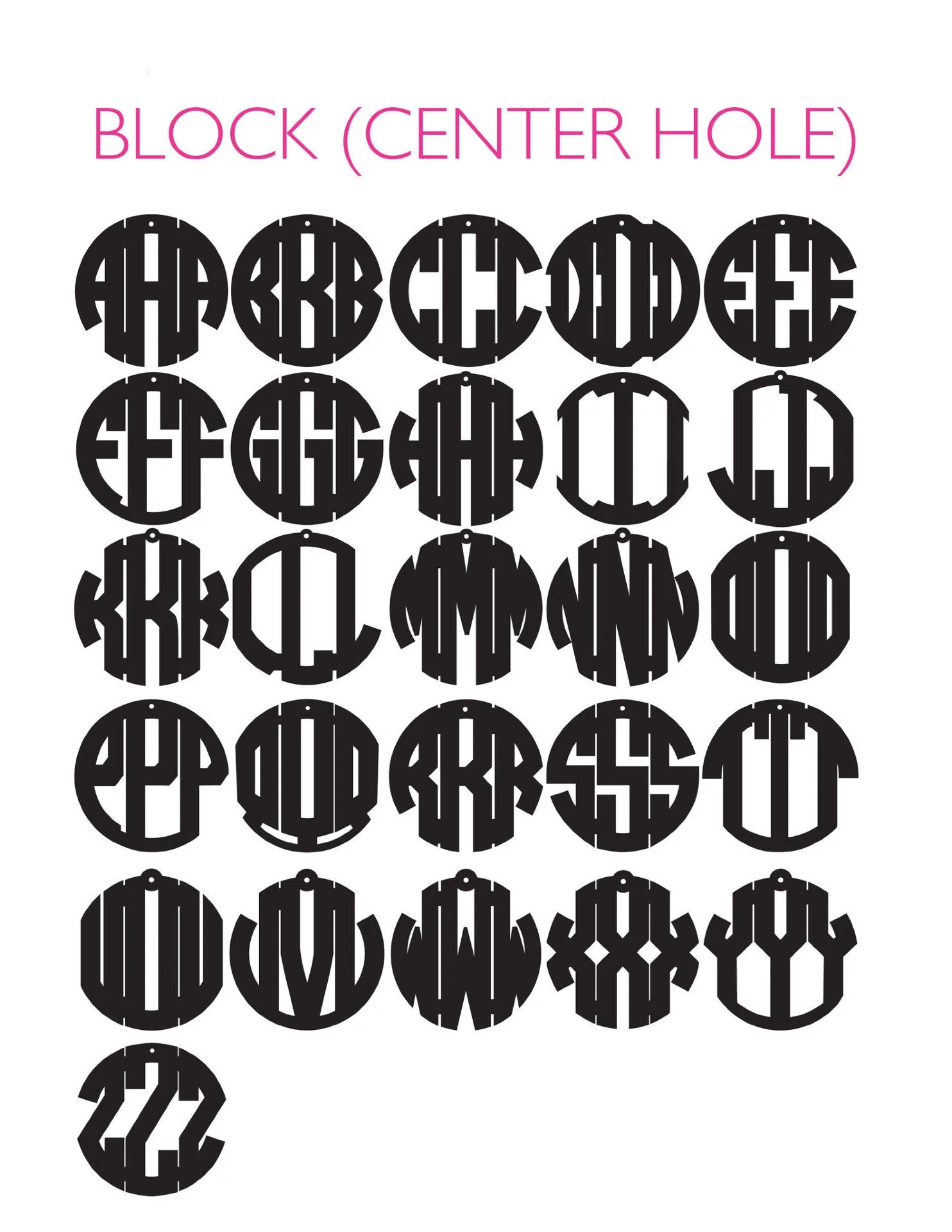 Patterned Block Monogram on Greenwich Chain (WS)
