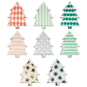 Patterned Christmas Tree Plates