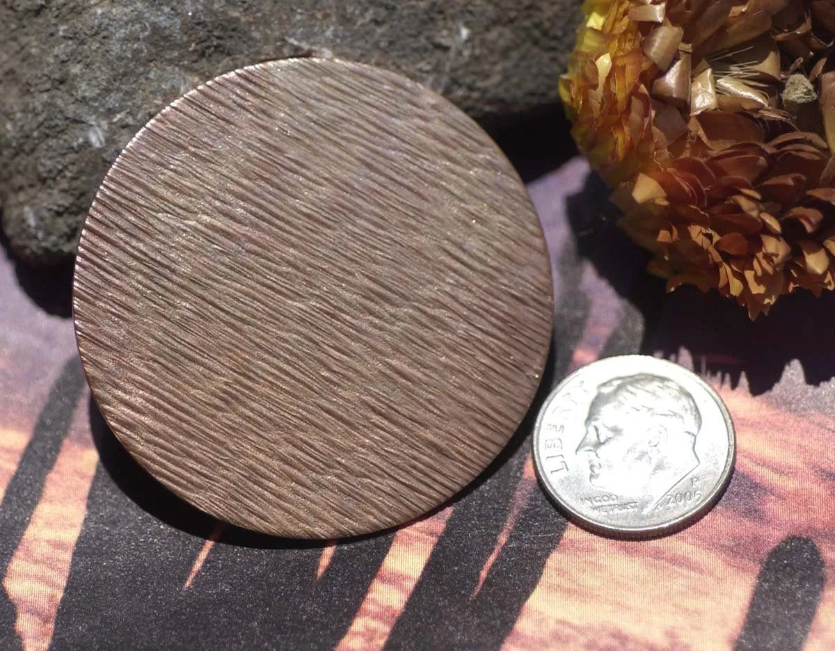 Patterned Copper Disc 42mm Discs Blanks for Enameling Stamping Soldering, Metalworking Supplies - 3 Pieces