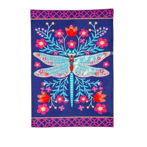 Patterned Dragonfly Garden Linen Flag,14l10946