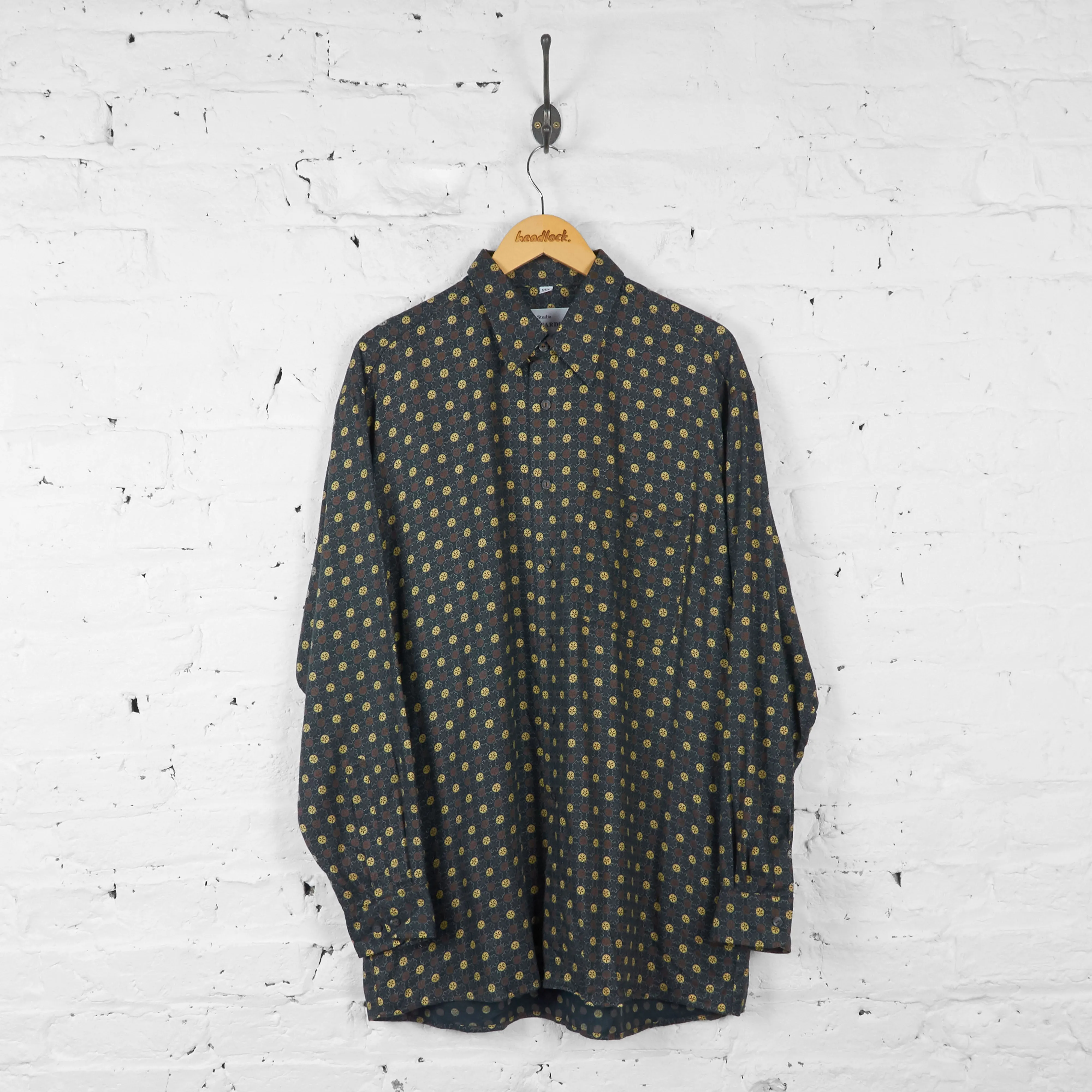 Patterned Long Sleeve Shirt - Green - L