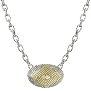 Patterned Oval Necklace