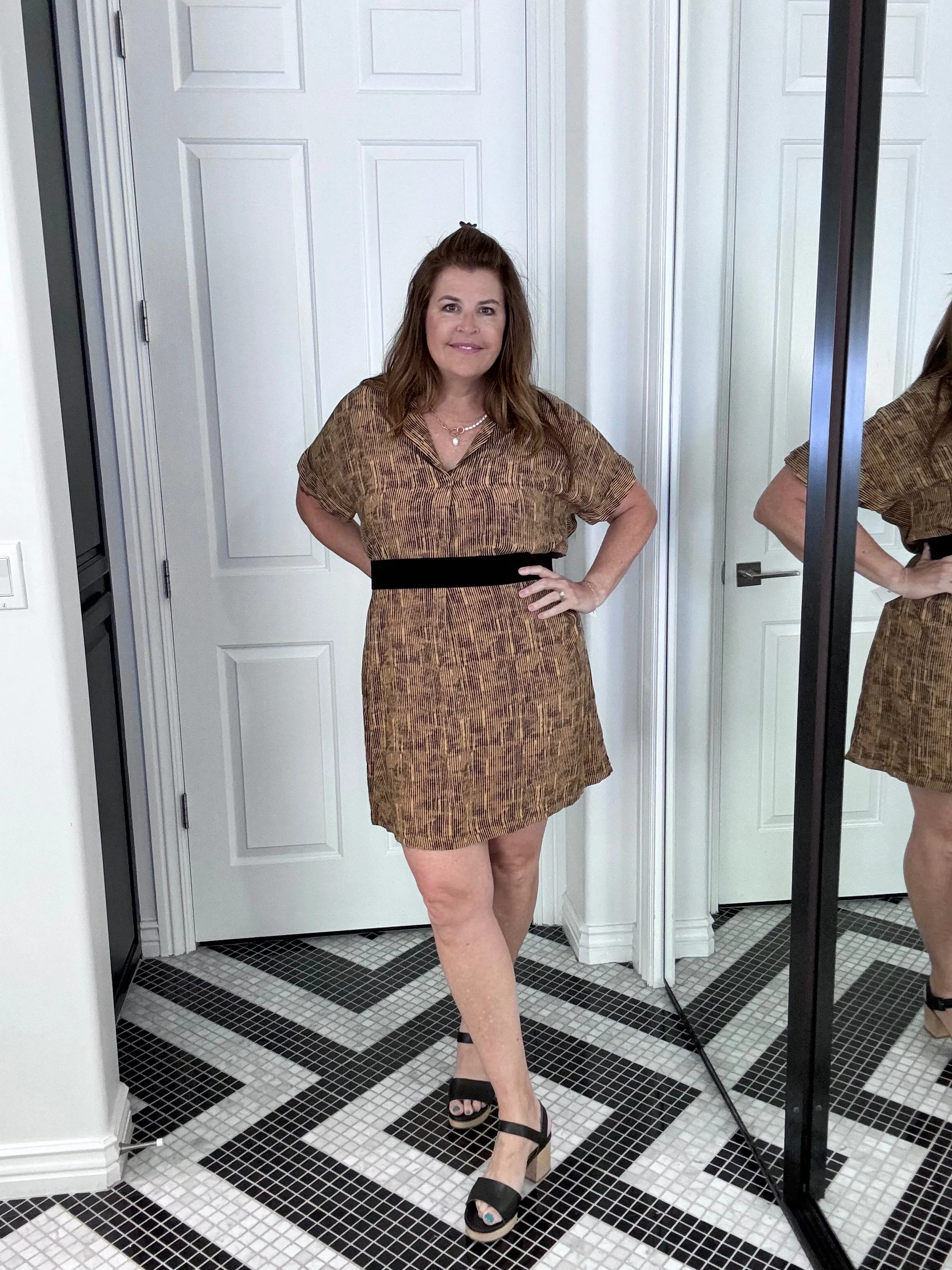 Patterned Shirt Dress