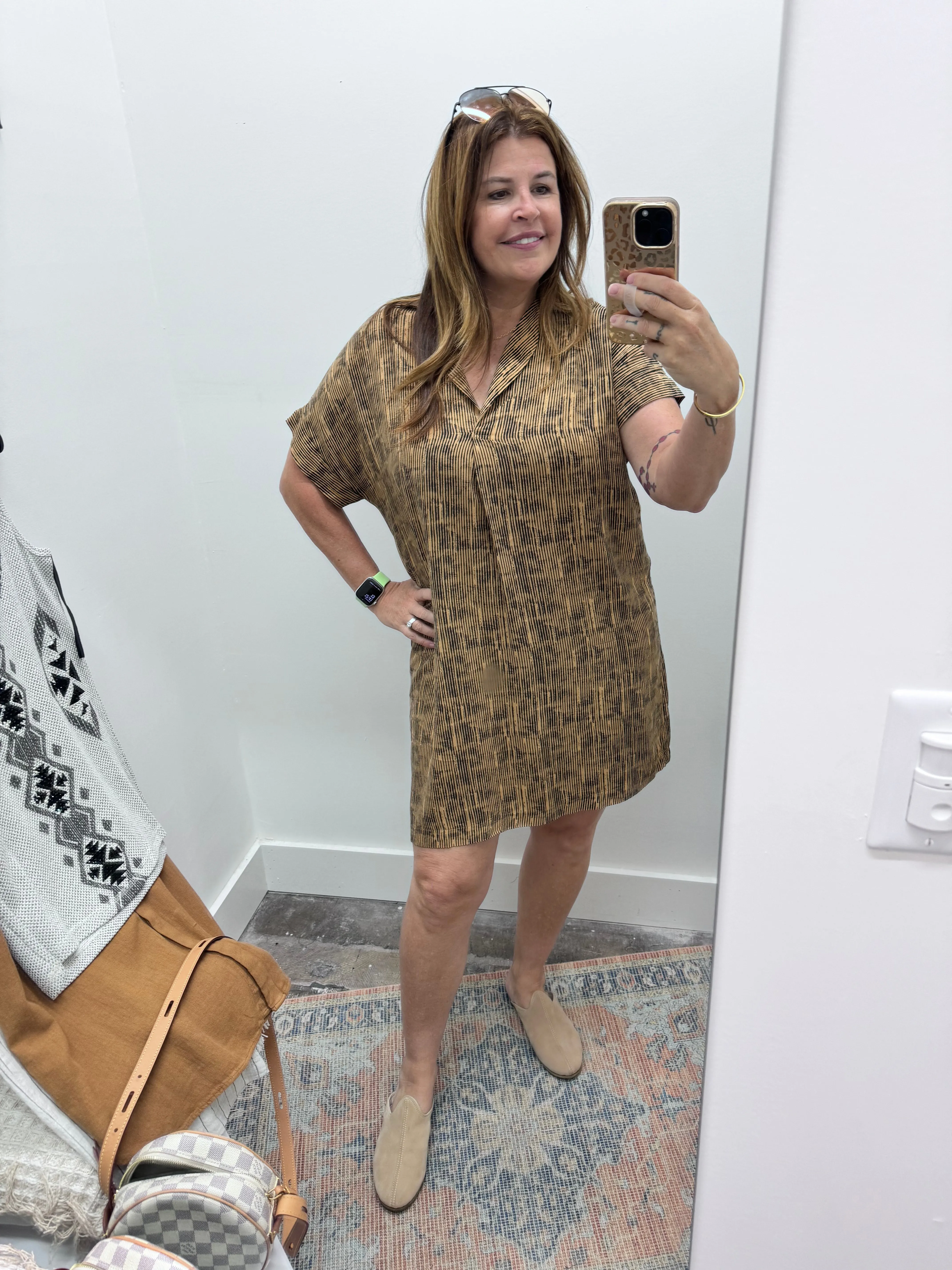 Patterned Shirt Dress