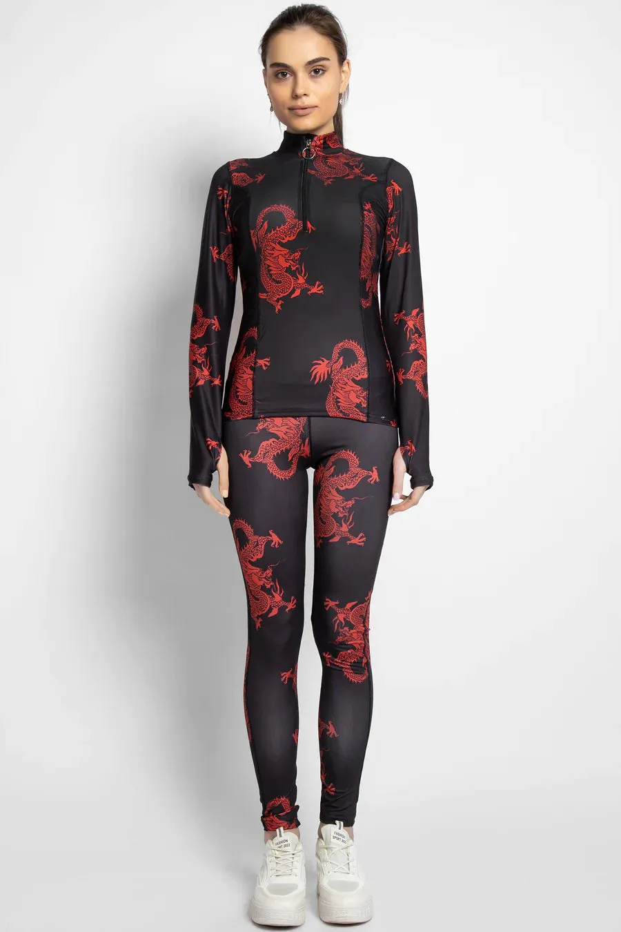 PATTERNED T-SHIRT AND LEGGINGS TRACKSUIT SET