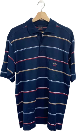 Paul & Shark Navy Striped Polo Shirt UK L