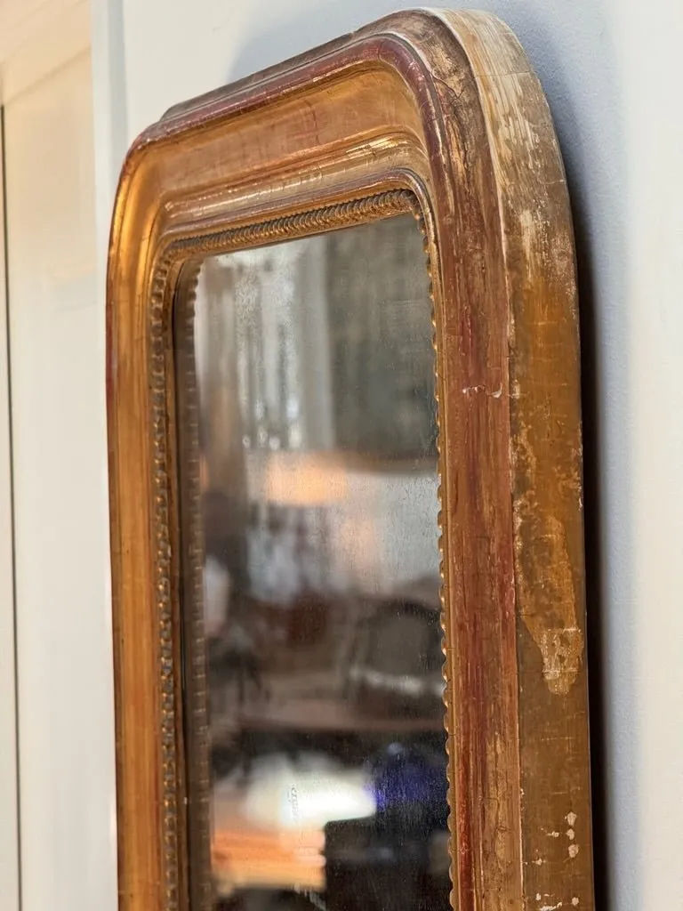 Period Louis-Phillipe arched, gilded mirror