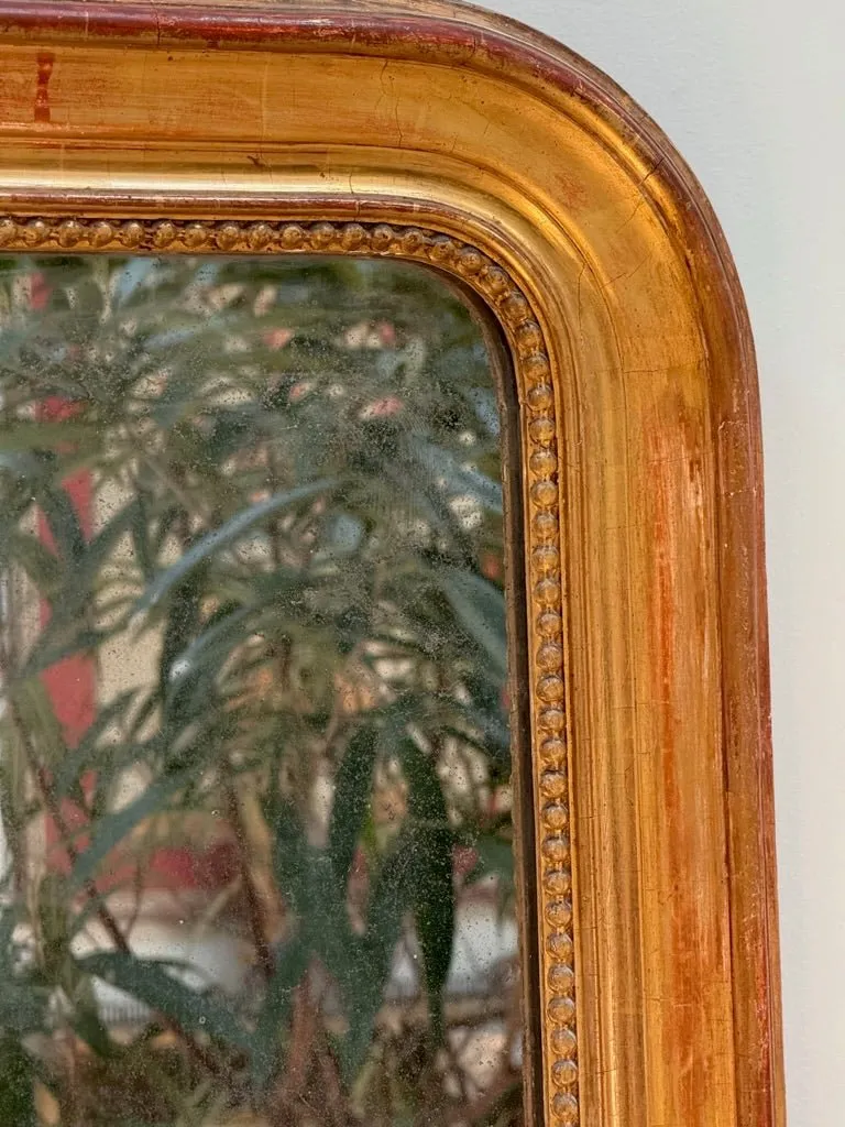 Period Louis-Phillipe arched, gilded mirror