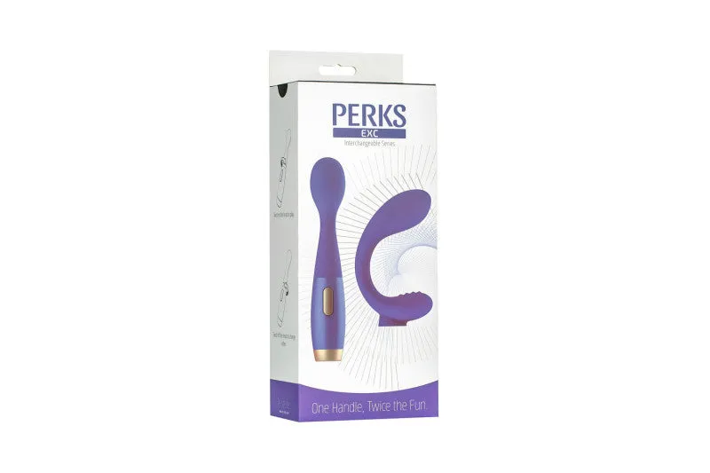 Perks Ex-C Dual Vibrator and Clitoral Stimulating  Wand - Royal Blue
