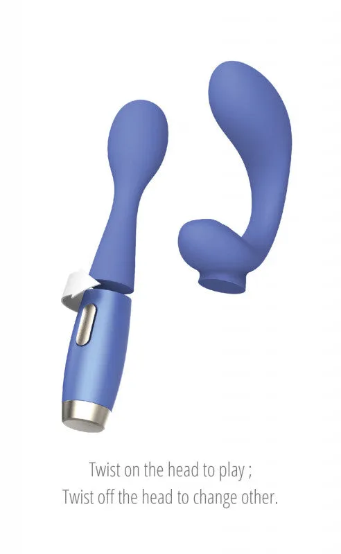 Perks Ex-C Dual Vibrator and Clitoral Stimulating  Wand - Royal Blue