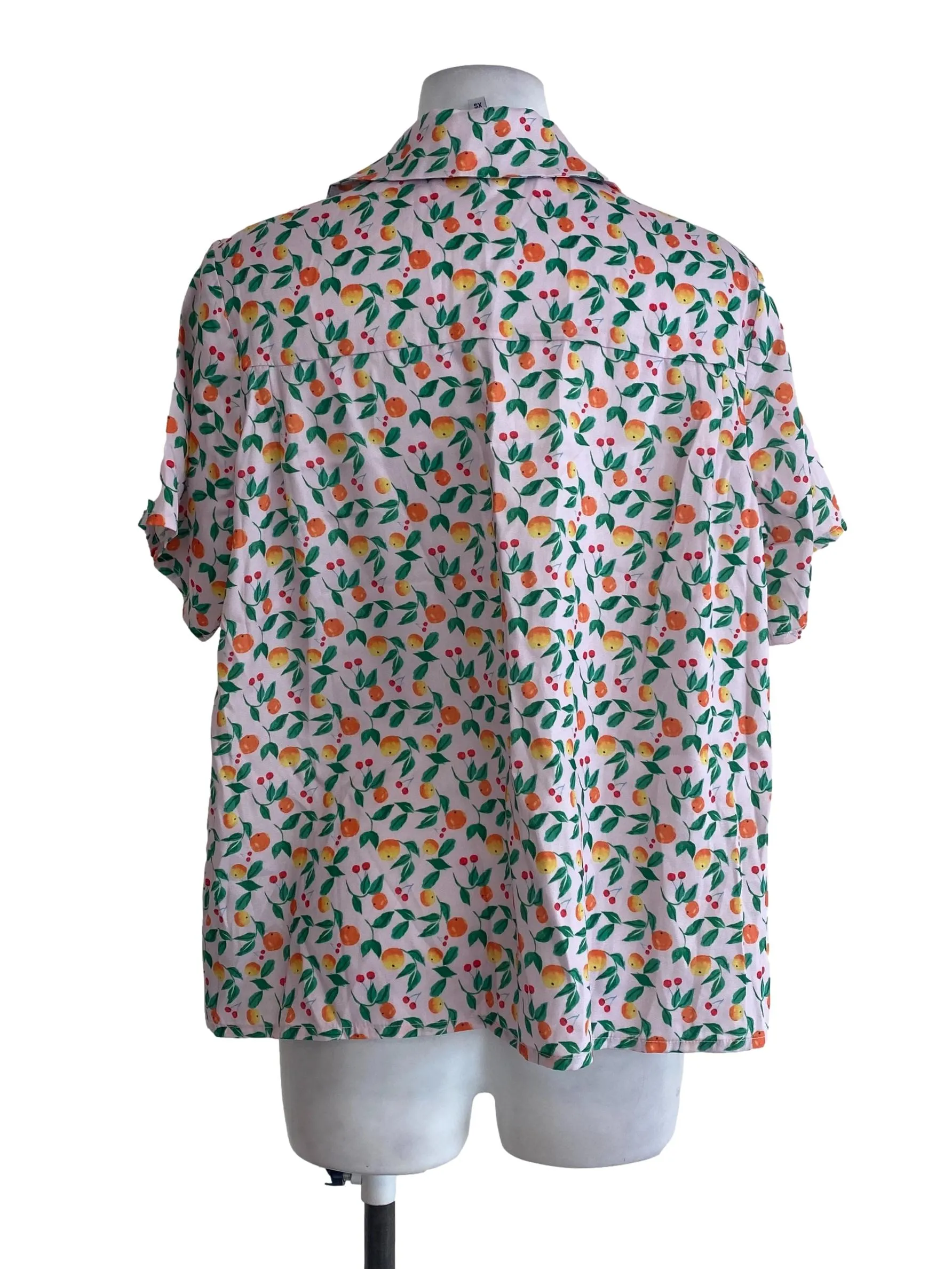 Pink Fruit Patterned Blouse