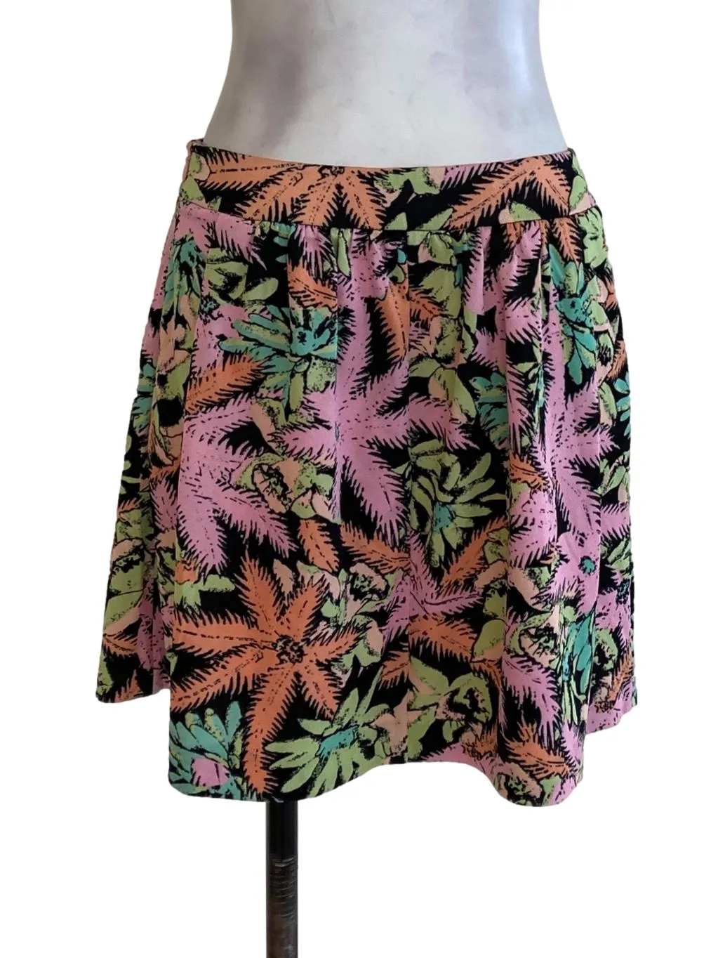 Pink Patterned Short Skirt