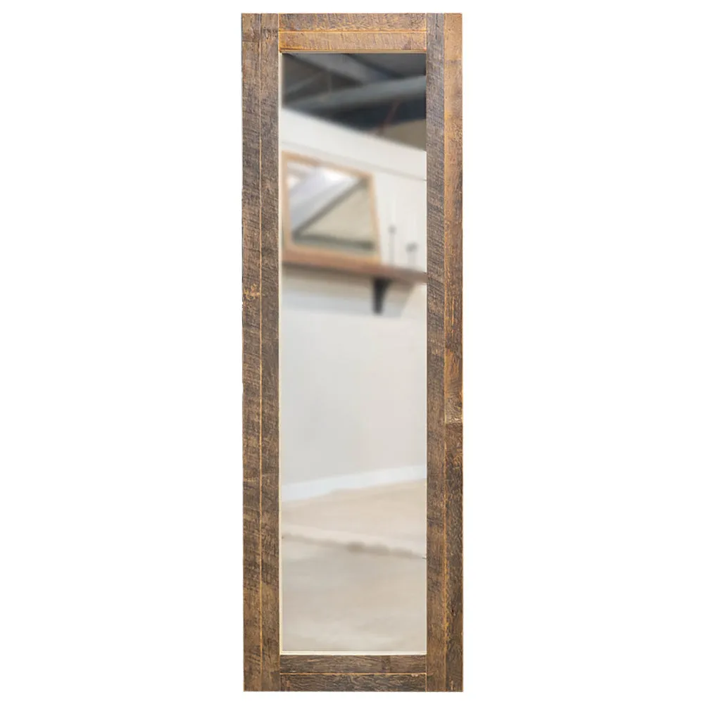 Planked Reclaimed Wood Floor Mirror