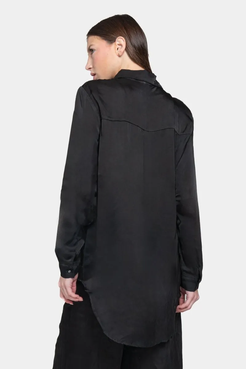 Pleated Back Long Sleeve Top